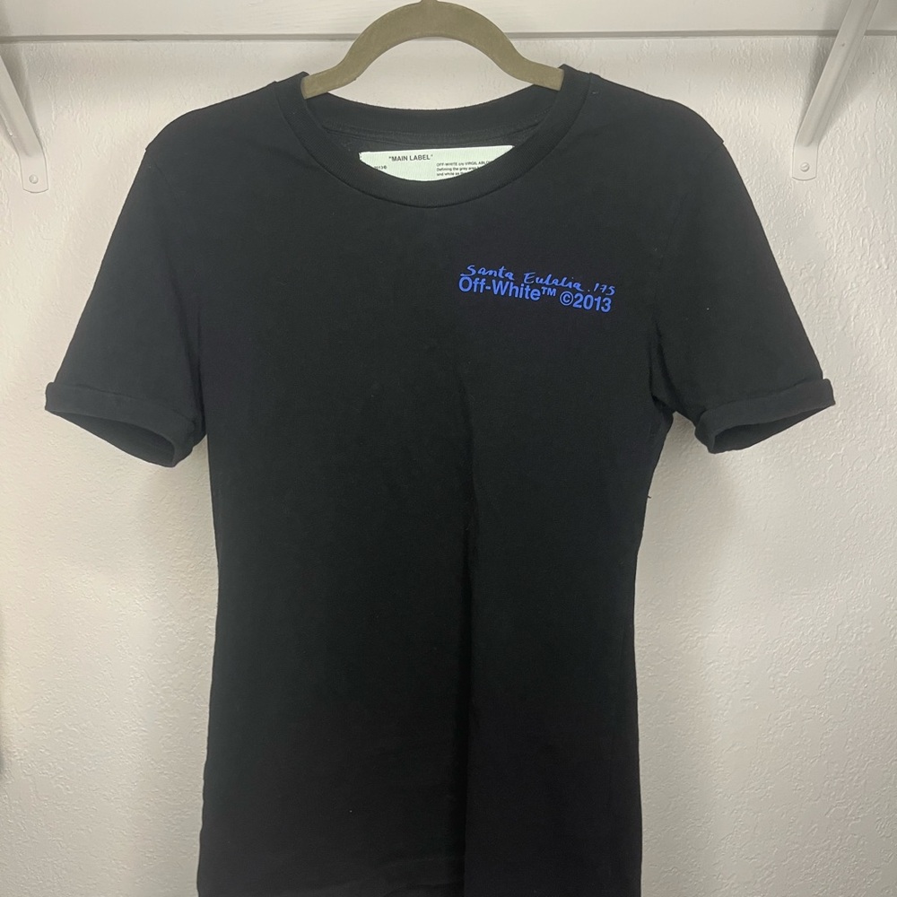 Off-White Virgil Abloh Black Graphic T-Shirt Main Label Back Print Designer Tee - Picture 12 of 16